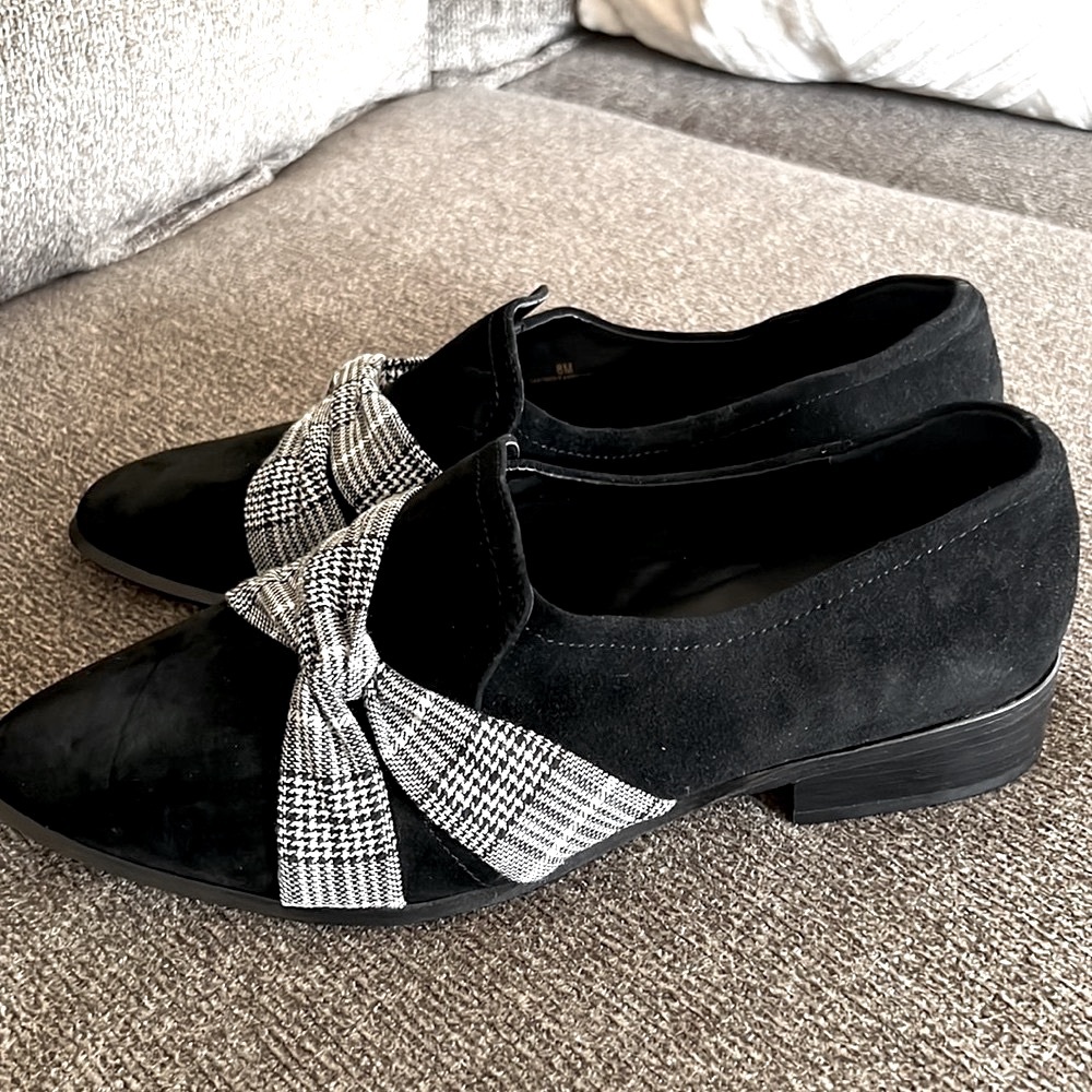 Antonio Melani Black Suede Slip‎ On Casual Loafer Shoes Size 8 M